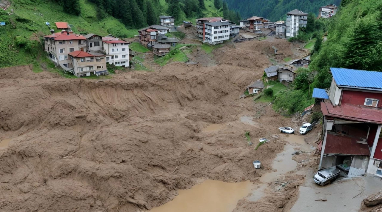 Rize'de Yoğun Yağış Felaketi: Heyelan Ulaşımı Engelledi