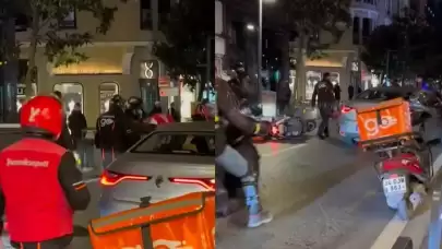 Rumeli Caddesi’nde Kuryeler ve Sürücü Tartışması Kavgaya Dönüştü